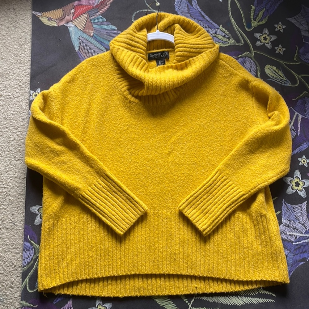 Rachel Zoe Mustard Yellow Turtle Neck Sweater.  Perfect for “sweater weather”